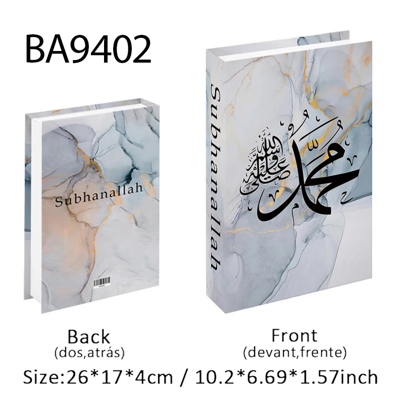Islamic Kaaba Mosque Luxe Fake Book Storage Box Home Interior Decoration Decorative Books Coffee Table Bedroom Living Room Decor