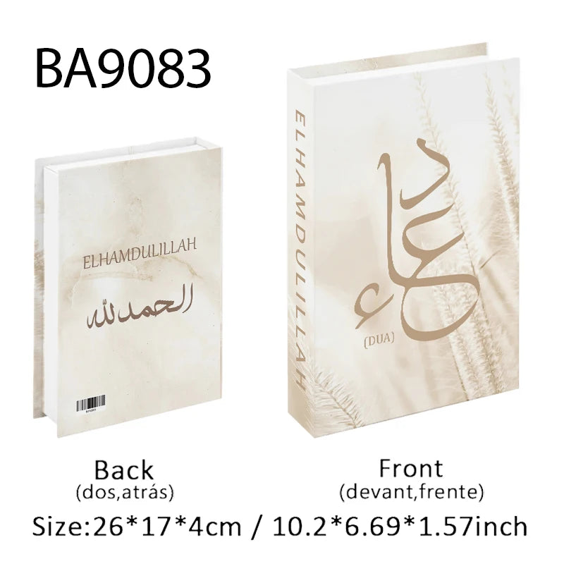 Islamic Kaaba Mosque Luxe Fake Book Storage Box Home Interior Decoration Decorative Books Coffee Table Bedroom Living Room Decor