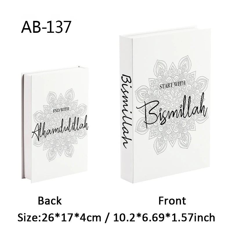 Islamic Kaaba Mosque Luxe Fake Book Storage Box Home Interior Decoration Decorative Books Coffee Table Bedroom Living Room Decor