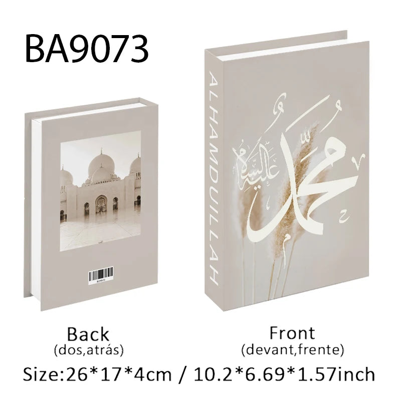 Islamic Kaaba Mosque Luxe Fake Book Storage Box Home Interior Decoration Decorative Books Coffee Table Bedroom Living Room Decor