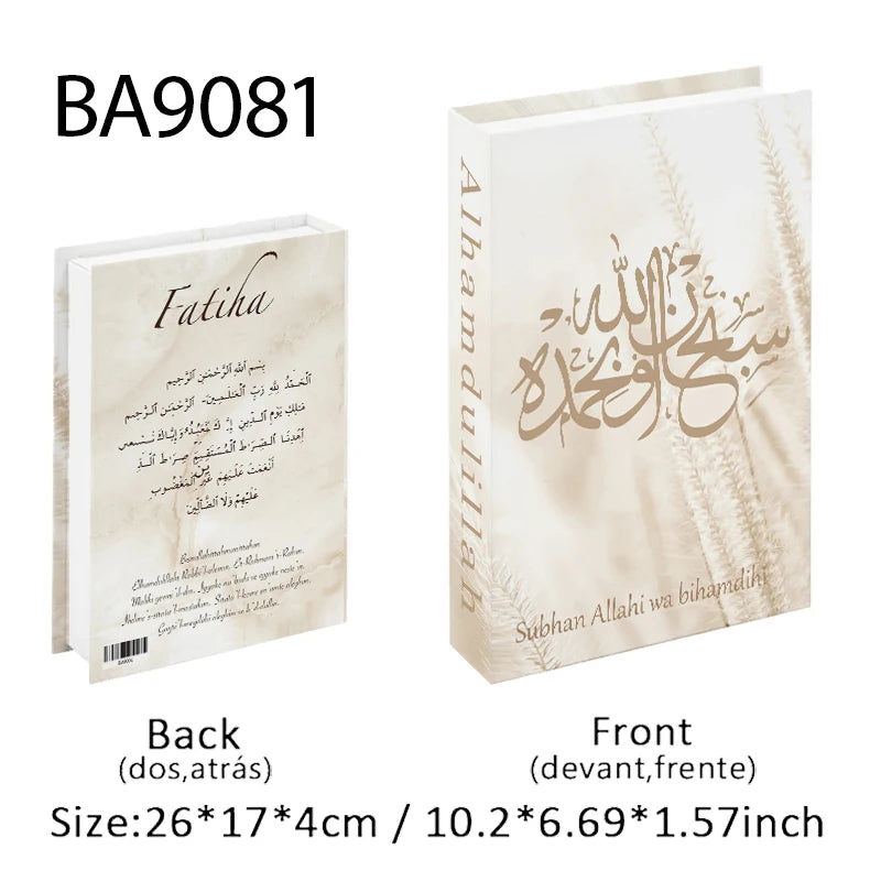 Islamic Kaaba Mosque Luxe Fake Book Storage Box Home Interior Decoration Decorative Books Coffee Table Bedroom Living Room Decor