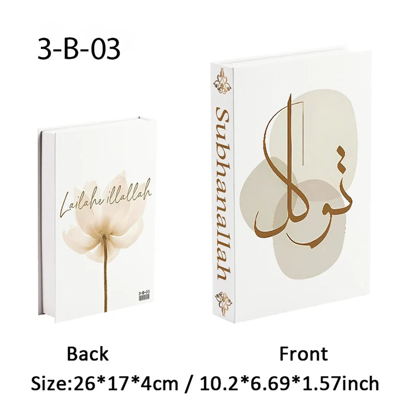 Islamic Kaaba Mosque Luxe Fake Book Storage Box Home Interior Decoration Decorative Books Coffee Table Bedroom Living Room Decor