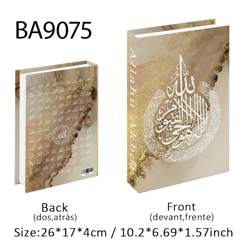 Islamic Kaaba Mosque Luxe Fake Book Storage Box Home Interior Decoration Decorative Books Coffee Table Bedroom Living Room Decor