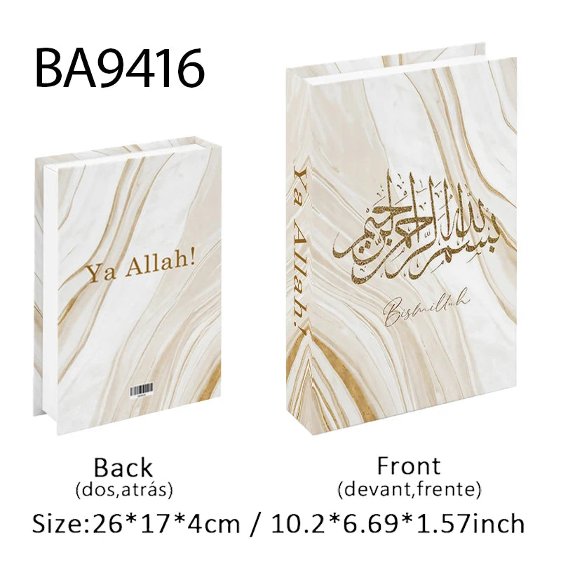 Islamic Kaaba Mosque Luxe Fake Book Storage Box Home Interior Decoration Decorative Books Coffee Table Bedroom Living Room Decor
