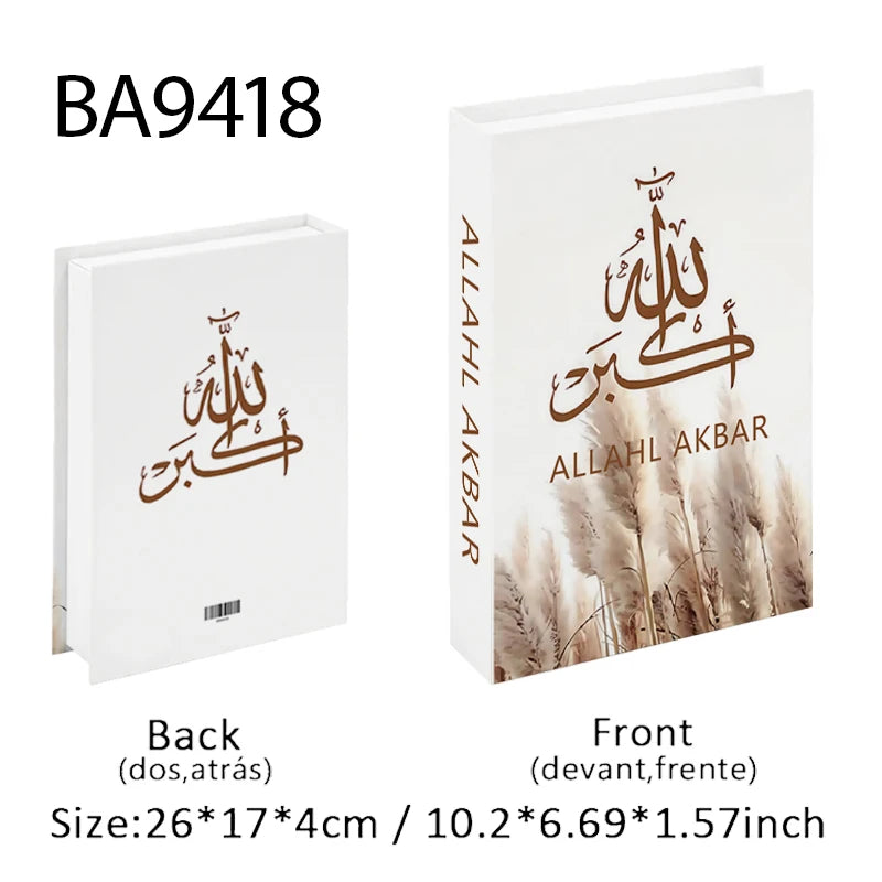 Islamic Kaaba Mosque Luxe Fake Book Storage Box Home Interior Decoration Decorative Books Coffee Table Bedroom Living Room Decor