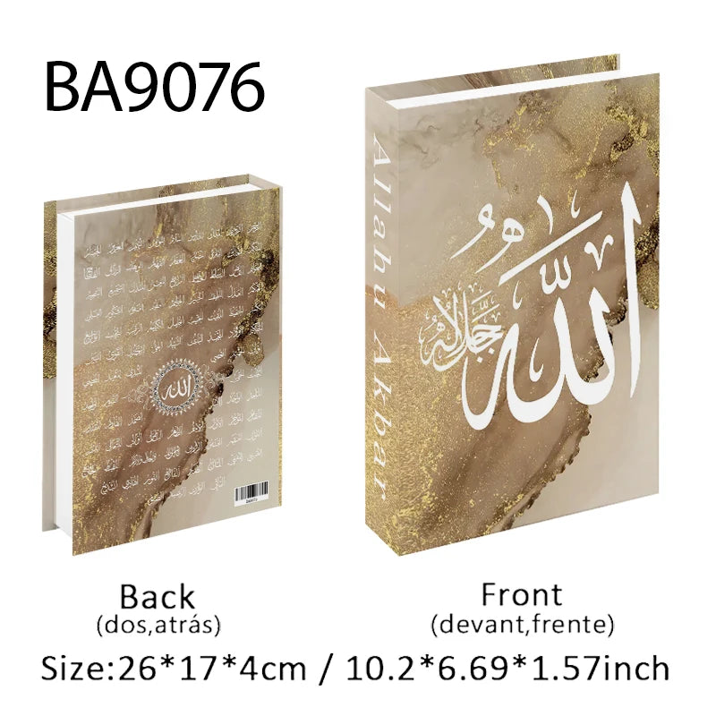Islamic Kaaba Mosque Luxe Fake Book Storage Box Home Interior Decoration Decorative Books Coffee Table Bedroom Living Room Decor