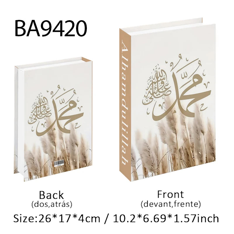 Islamic Kaaba Mosque Luxe Fake Book Storage Box Home Interior Decoration Decorative Books Coffee Table Bedroom Living Room Decor