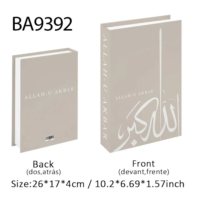 Islamic Kaaba Mosque Luxe Fake Book Storage Box Home Interior Decoration Decorative Books Coffee Table Bedroom Living Room Decor